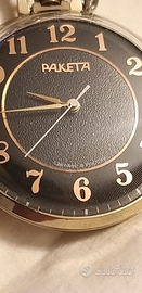 Orologio russo tasca paketa meccanico nero