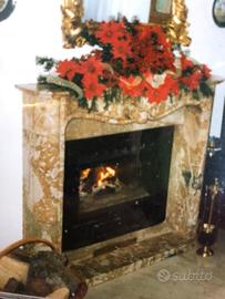 Cornice caminetto in marmo rosa