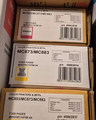 Toner e tamburo originali OKI MC853 MC873 MC883 –