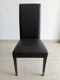 4 sedie moderne nere in semipelle