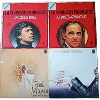 8 LP di Musica Francese ( Aznavour, Mauriat, Brel,