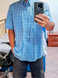 Camicia mezze maniche azzurra con righe