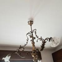 lampadario antico oro e vetro di murano