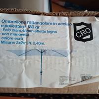 Ombrellone rettangolare 3x2mt acciaio e poliestere