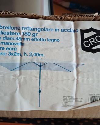 Ombrellone rettangolare 3x2mt acciaio e poliestere