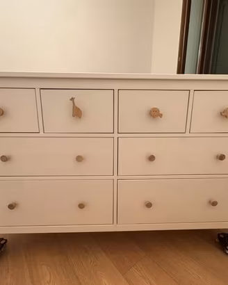 Cassettiera con 8 cassetti, Colore Bianco