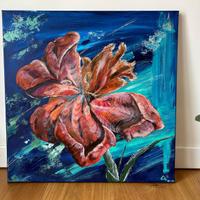 Quadro dipinto a mano “Abstract flower”