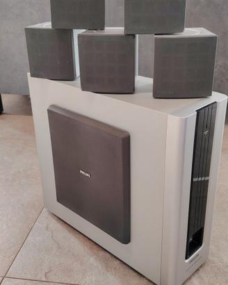 Subwoofer Philips+5casse+4 aste metalliche