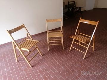 Nr 3 sedie da giardino in legno