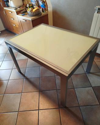 tavolo con base vetro temperato allungabile 