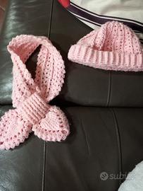 berretta e sciarpa bambina uncinetto