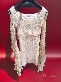 vestito corto sartoriale stupendo con maniche più 