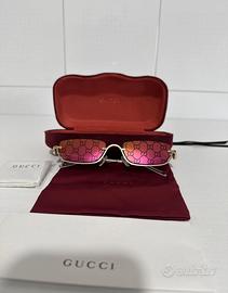 Occhiali da sole gucci con lenti a specchio rosa
