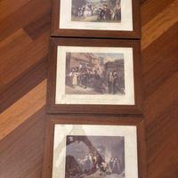 Tre quadri stampe con cornici arte povera