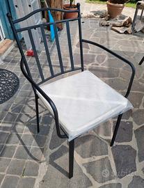 Sedie in Ferro Battuto Impilabili Antracite Bianco