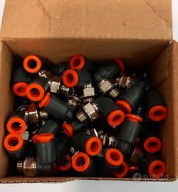 N.100 raccordi pneumatici  a " L" da 1/8" D.8 