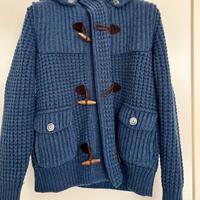 Cardigan con cappuccio in lana