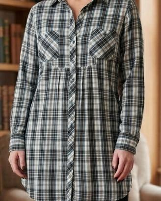 Camicia lunga a quadri