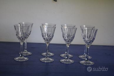 Set 8 bicchieri da vino/sherry in cristallo
