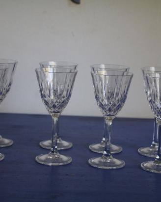 Set 8 bicchieri da vino/sherry in cristallo