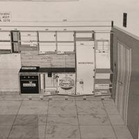 cucina con elettrodomestici