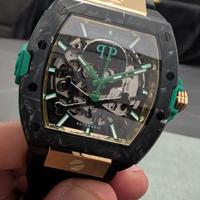 Philipp Plein Skeleton verde oro. Nuovo.