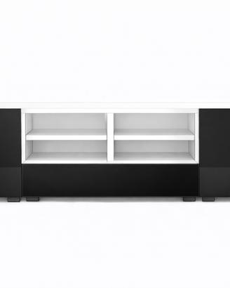 Mobile TV Moderno 240cm - Bianco/Nero Lucido - Ott