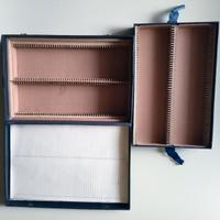 2 box portavetrini microscopio antiche vintage