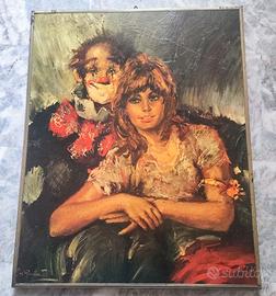 stampa del dipinto: Il Clown e la Ragazza