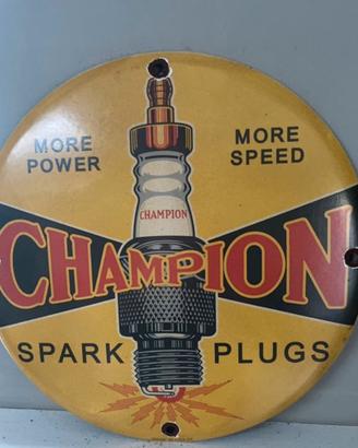 Insegna pubblicitaria Champion Spark vintage usa