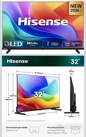 Smart TV Hisense 32" modello 2026 nuova con Alexa