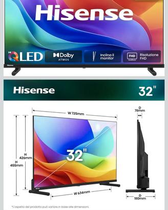 Smart TV Hisense 32" modello 2026 nuova con Alexa