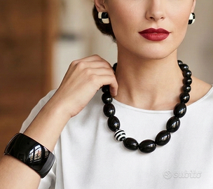 Set collana, bracciale, orecchini vintage optical