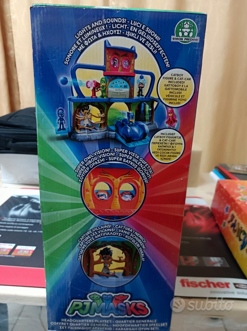 Playset Quartier Generale Trasformabile PJ Masks Con Luci E Suoni, Include Gattoboy E Romeo, Giochi Preziosi