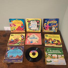 Lotto 9 vinili Walt Disney fiabe 45 giri