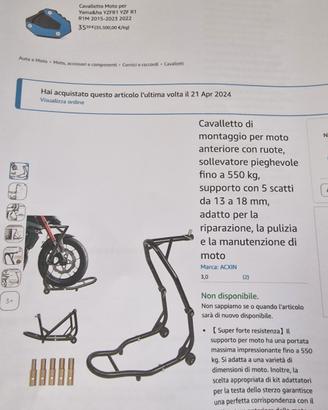 Cavalletto Moto Anteriore