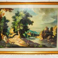 Quadro G. Clapis XX Paesaggio con scena di caccia