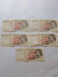 banconote 100 mila lire anno 6 maggio 1994