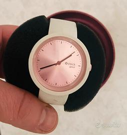 Orologio O clock great rosa e panna O bag nuovo