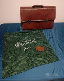 Valigetta Giudi pelle marrone Made in Italy con ch