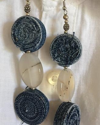 Orecchini in jeans riciclato