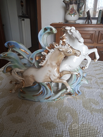 Scultura Ceramica anni 40/50 Coppia Cavalli