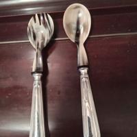 Posate da insalata in corno ed argento.