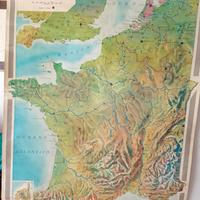 CARTA GEOGRAFICA FRANCIA ANNI 60