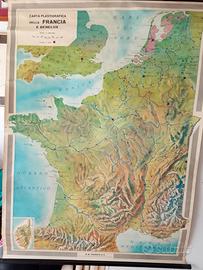 CARTA GEOGRAFICA FRANCIA ANNI 60