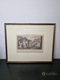 Antica incisione ottocentesca Via Condotti 