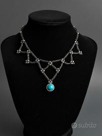 Collana Nera Gotica Statement Vintage Vittoriano