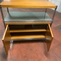 Mobile in metallo legno e vetro porta computer sta