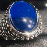 Anello biker acciaio indosabile pietra turchese