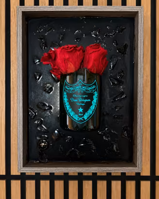 Quadro Dom Pérignon con Rose Stabilizzate